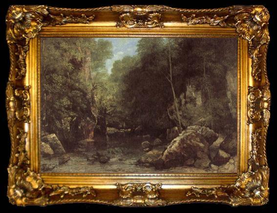 framed  Courbet, Gustave The Shaded  stream, ta009-2